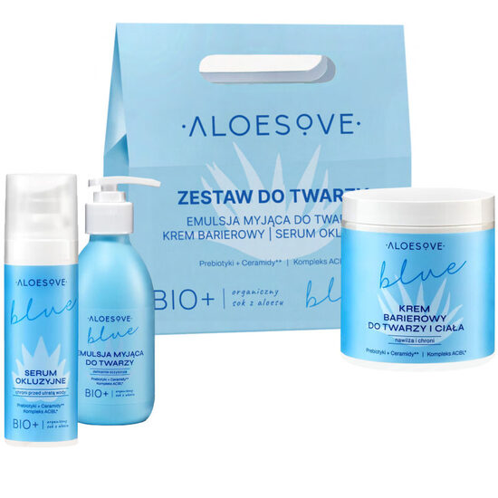 Aloesove Blue Face Set - cleansing emulsion 190ml + serum 30ml + cream 250ml