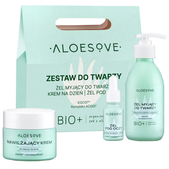 Aloesove Green Face set - Cream 50ml + Cleansing Gel 190ml + Eye Gel 15ml